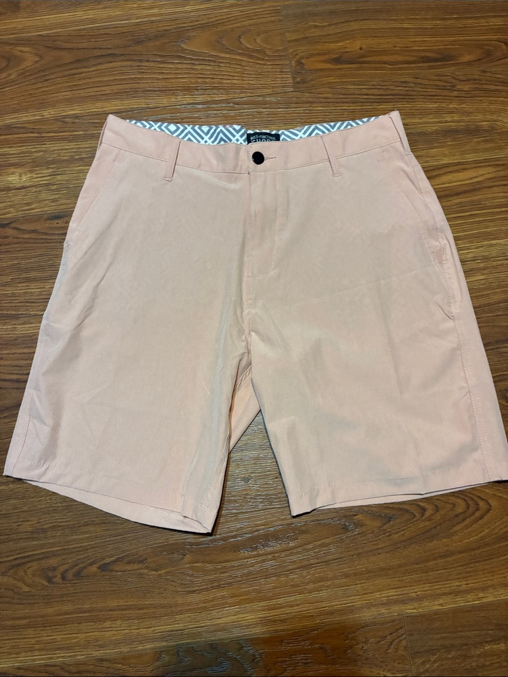 Men's Flat-Front Light Pink Casual Shorts